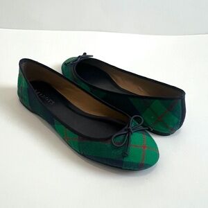 Talbots Green/Blue/Red Plaid Ballet Flats - Size 7.5M - Excellent Condition